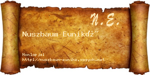 Nuszbaum Euniké névjegykártya